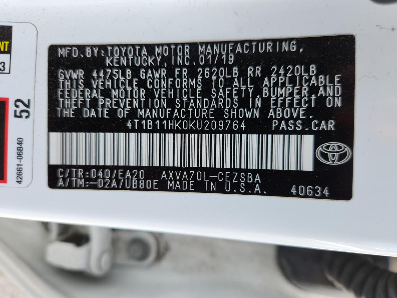 Toyota Camry L Image 10