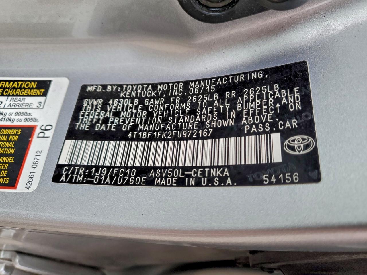 Toyota Camry Le Image 7